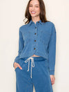 Denim Terry Crop Jacket