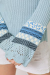 Powder Blue Henley Sweater