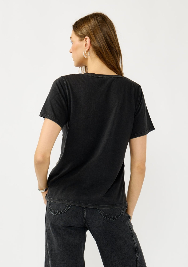 Embellished Charcoal Washed Top