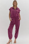 Plum Zipper Detail Set