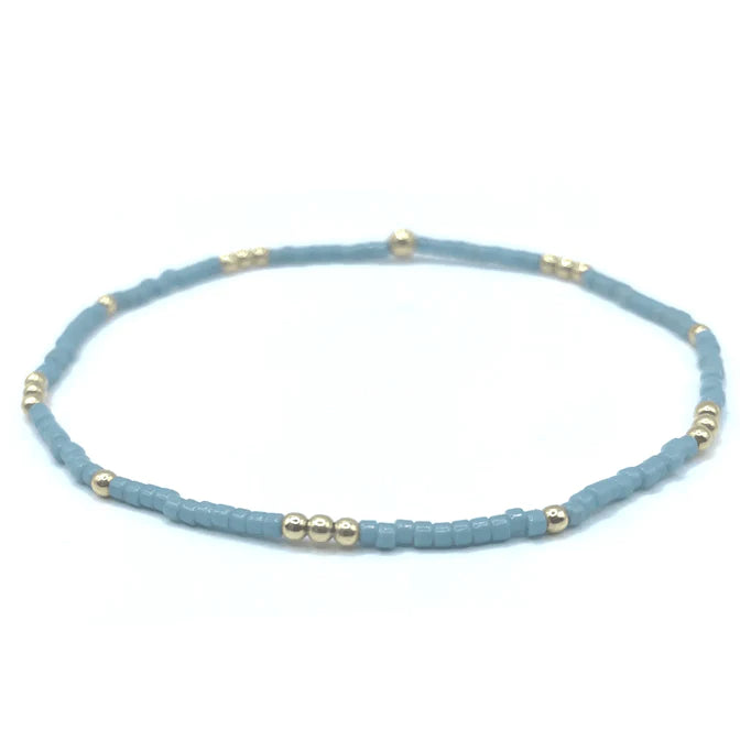 2mm Newport Turquoise Blue & Gold Filled Waterproof Bracelet