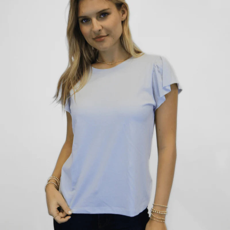 Erin Gray Flutter Tee in Artic Blue