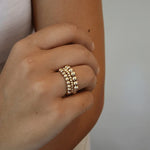 Gold Filled Beaded Stretch Ring 2MM