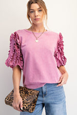 Bubble Short Ruffled Sleeve Top