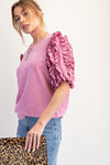Bubble Short Ruffled Sleeve Top