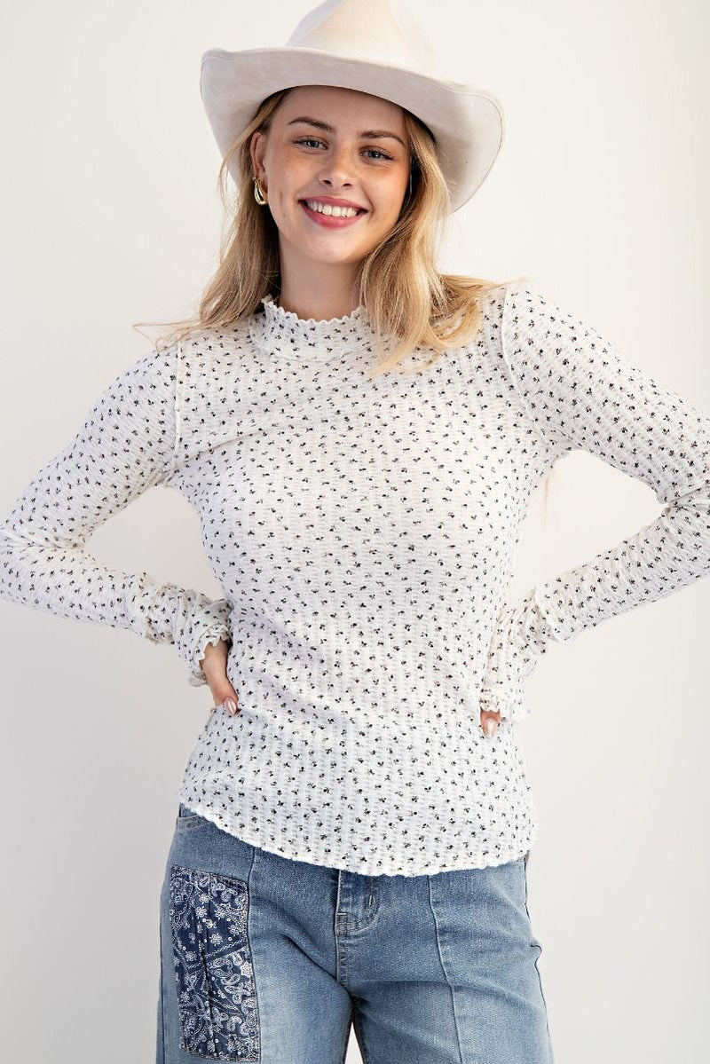 Ditsy Floral Thermal Fitted Tee