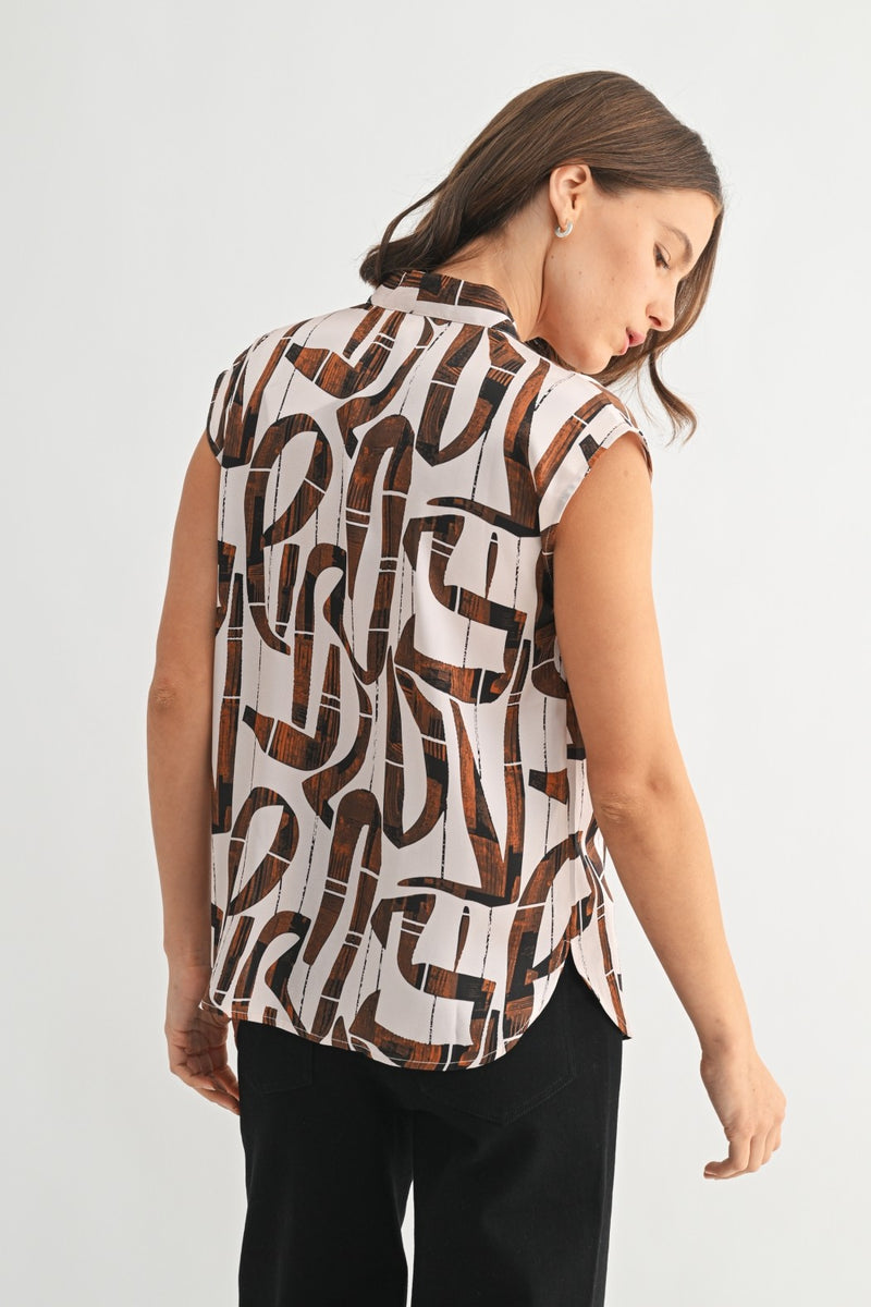 Geo Print Blouse
