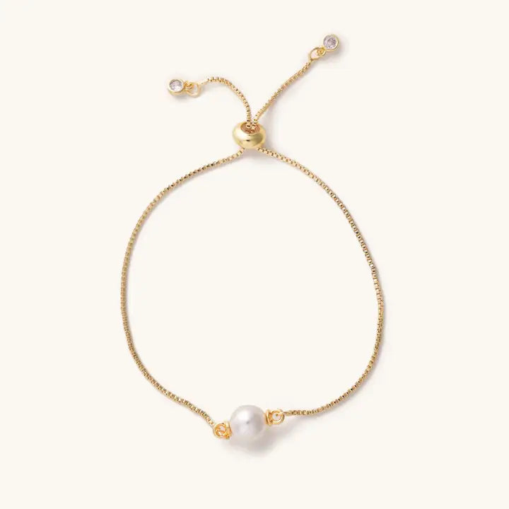 Presley Golden Pearl Slider Bracelet