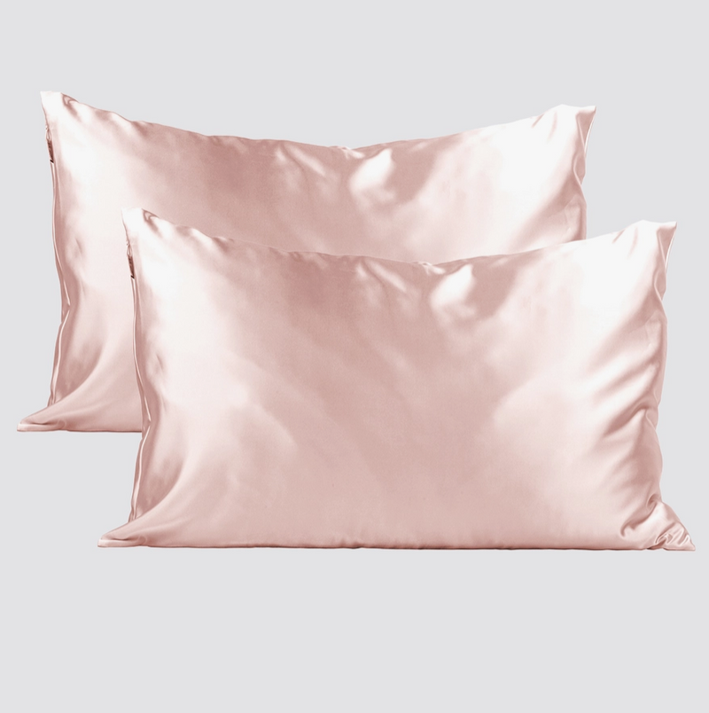 Holiday Satin Pillowcase 2 Piece Set Blush