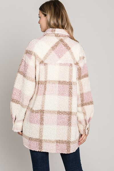 Teddy Plaid Fleece Jacket