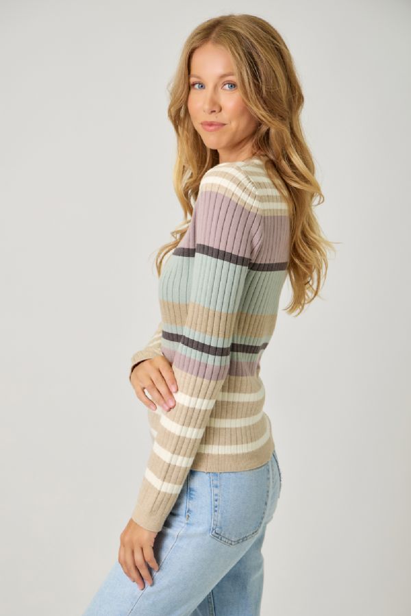 Color Block Ribbed Sweater