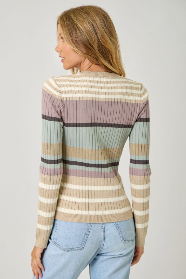 Color Block Ribbed Sweater