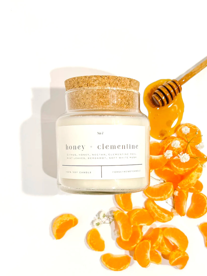 Honey + Clementine 22oz. Glass Candle