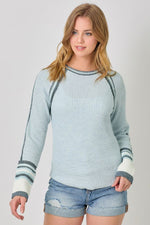 Raglan Sweater Top in Light Blue