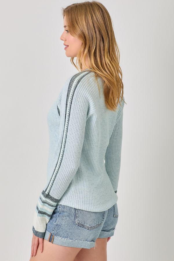 Raglan Sweater Top in Light Blue