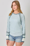 Raglan Sweater Top in Light Blue