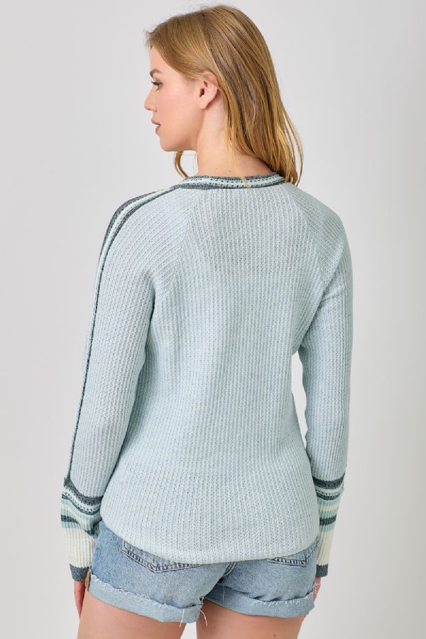 Raglan Sweater Top in Light Blue