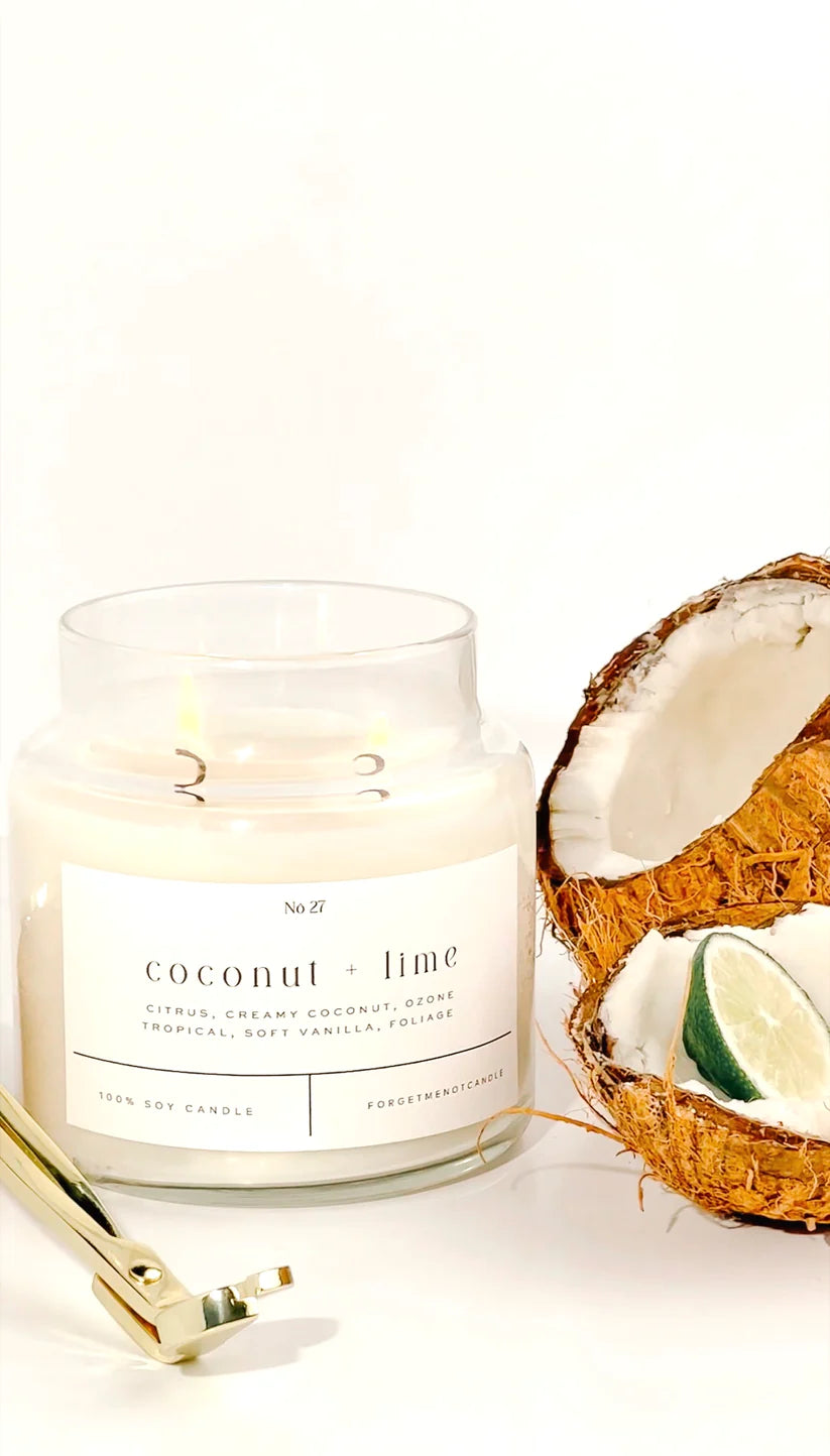 Coconut + Lime 22oz. Glass Candle