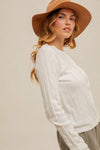 Charming Cardigan Sweater with Pearl Buttons in Off White