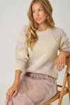 Floral Pullover Sweater in Lilac