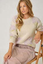 Floral Pullover Sweater in Lilac