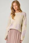 Floral Pullover Sweater in Lilac