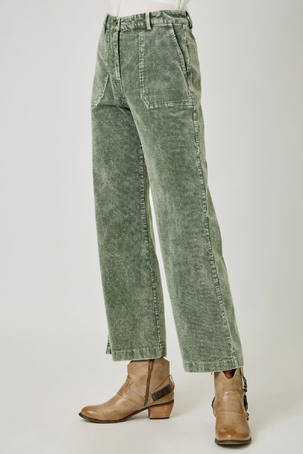 Vintage Green Washed Corduroy Trouser