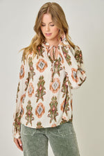 Printed Peasant Blouse