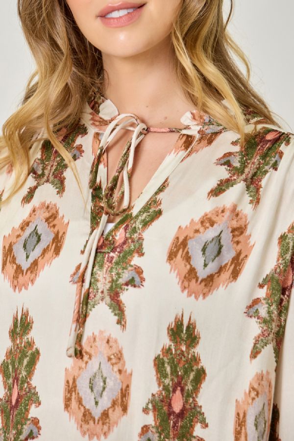 Printed Peasant Blouse