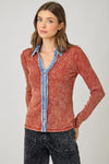 Washed Rib Thermal in Red