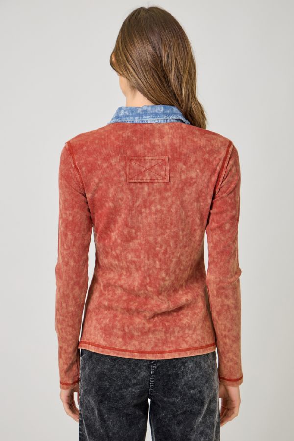 Washed Rib Thermal in Red