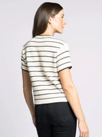 Cream and Brown Textured Sweater