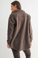 Espresso Snap-On Shacket with Pockets