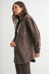 Espresso Snap-On Shacket with Pockets