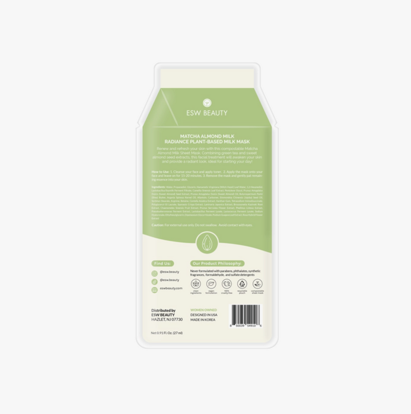 Matcha Almond Milk Radiance Plant-Based Milk Sheet Mask
