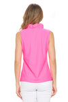Evelyn Ruffle Sleeveless Top in Neon Pink