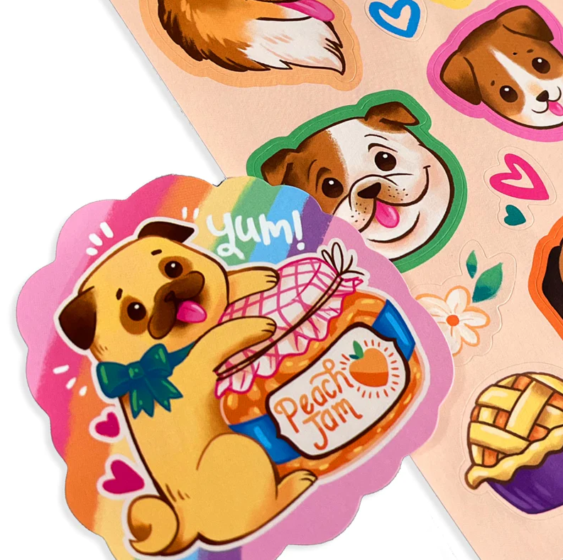 Stickiville Stickers: Puppies & Peaches Scented Stickers