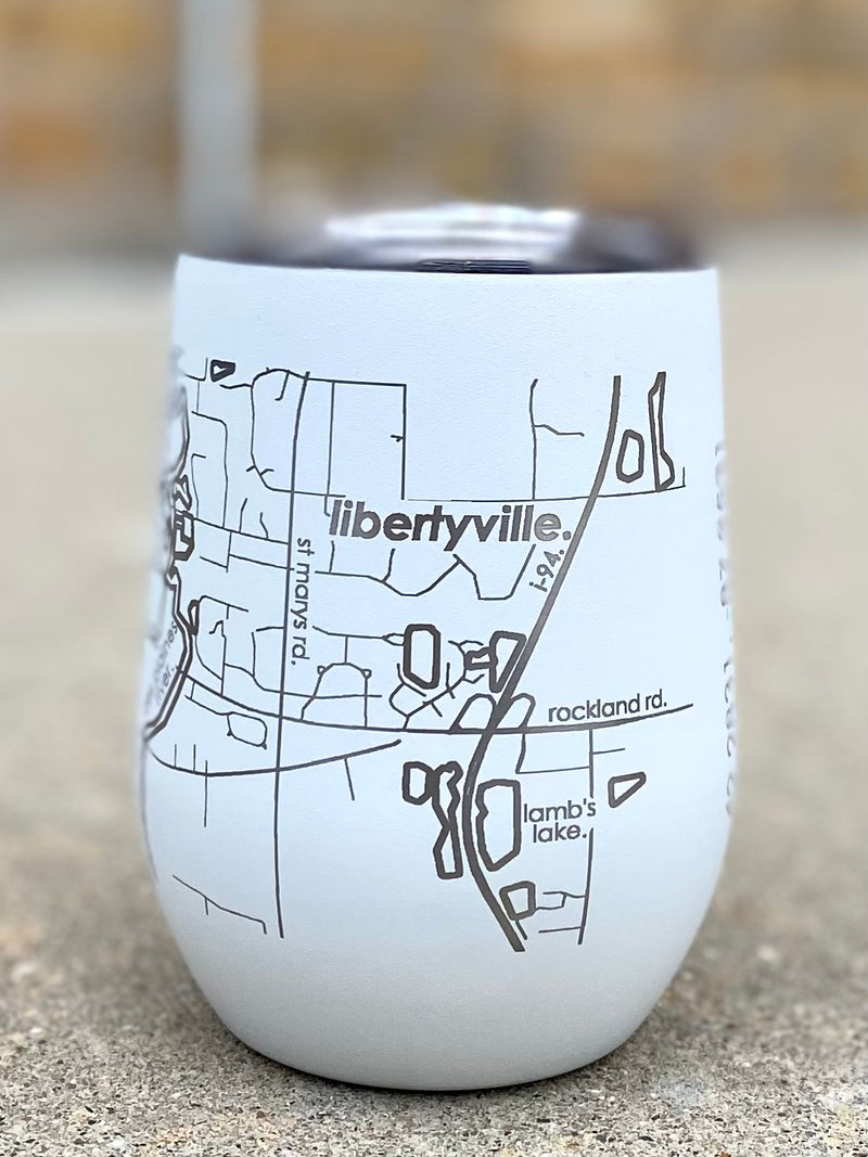 Libertyville Maps Insulated Wine Tumbler