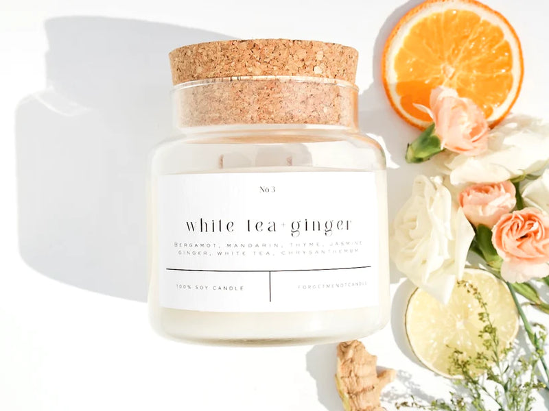 White Tea & Ginger 22oz. Glass Candle