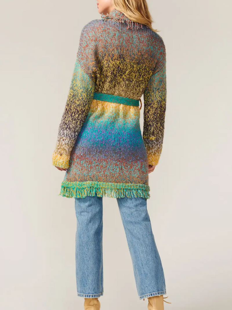 Multi-Color Wrap Cardigan